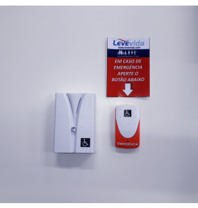 Alarme Audiovisual Sem Fio (Wireless) Para Sanitário Acessível - LV Pilha 
