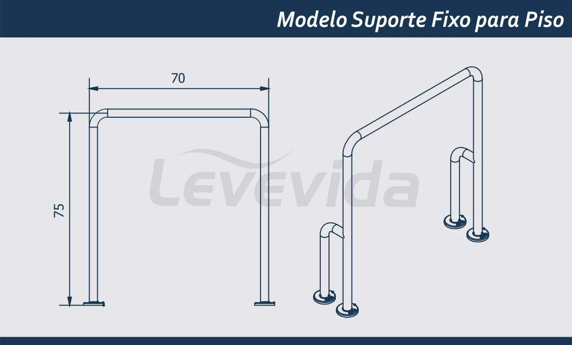 Suporte de Apoio Fixo para Piso Suporte de Apoio Fixo para Piso