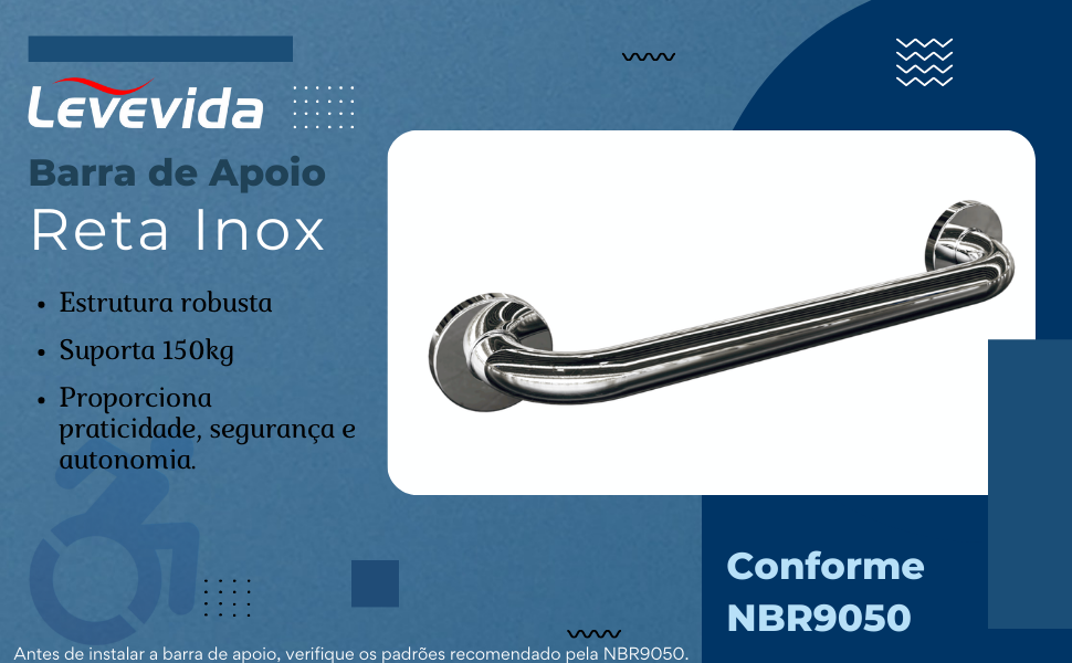 BARRA DE APOIO RETA INOX POLIDO