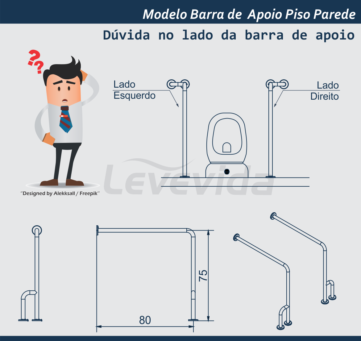 Suporte Lateral Piso Parede