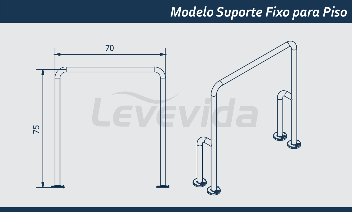 Suporte de Apoio Fixo para Piso