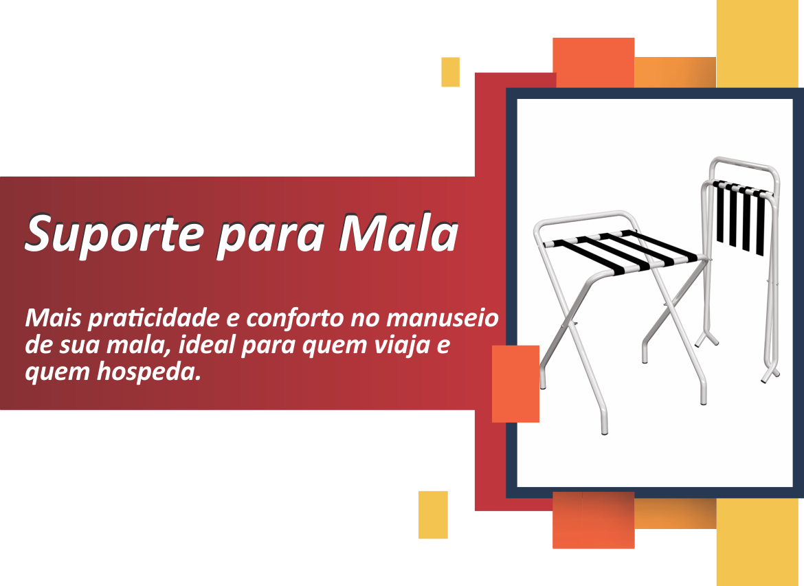 Suporte para Mala com Encosto Alumínio Branco Suporte para Mala com Encosto Alumínio Branco
