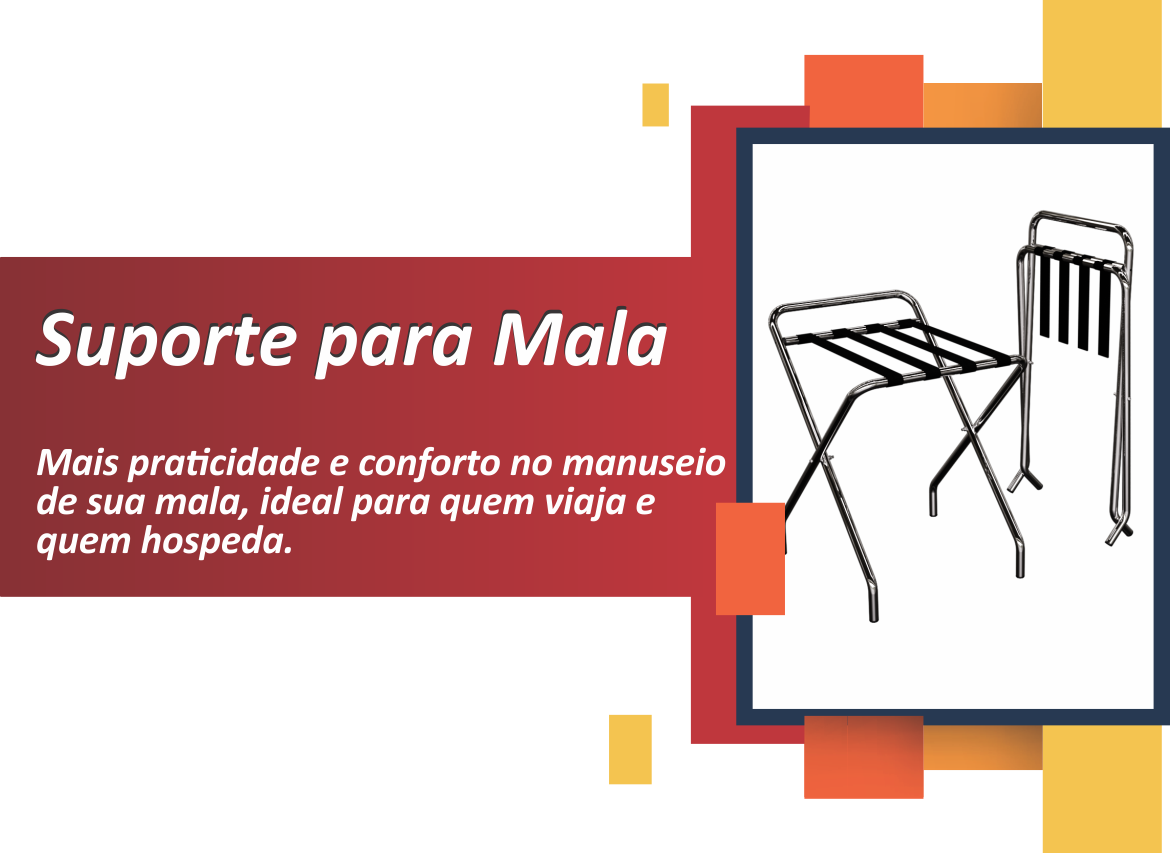 Suporte para Mala com Encosto Inox Polido Suporte para Mala com Encosto Inox Polido